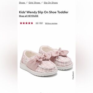 Hey Dude Kids' Slippers with Pink Bow